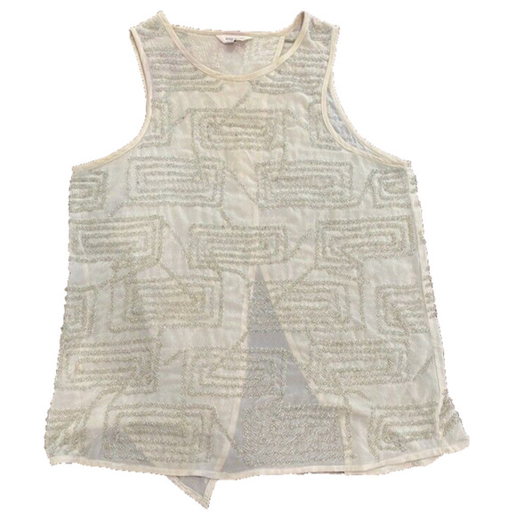 River Island - Sexy beige sequin open back sleeveless formal top women's size 6 - Picture 2 of 8